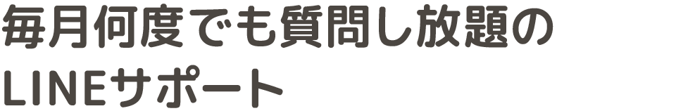 毎月何度でも質問し放題のLINEサポート